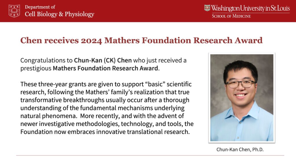 Chen Receives 2024 Mathers Foundation Research Award