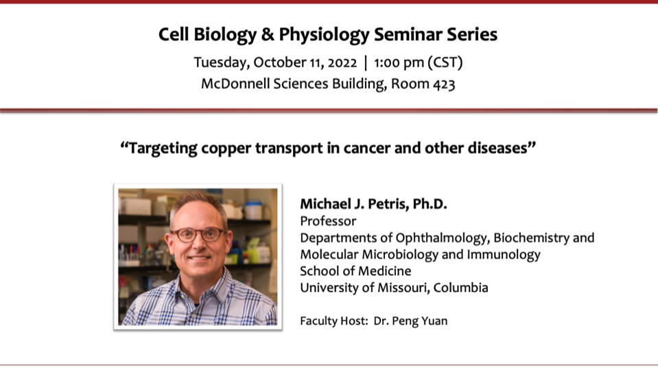 Seminar Series: Michael J. Petris, Ph.D.