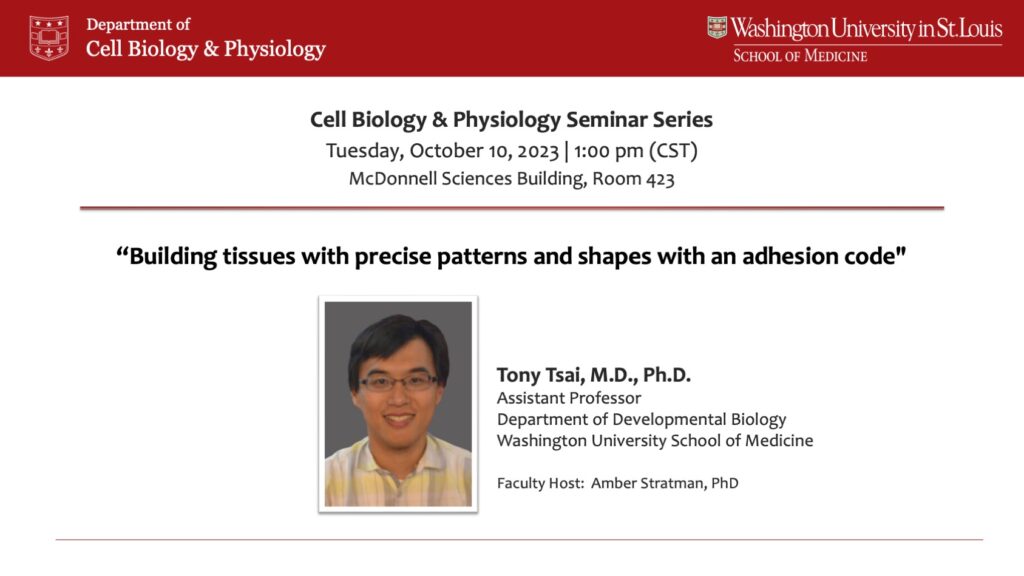 Seminar Series: Tony Tsai, PhD